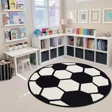 Tapis rond ballon football pour chambre à coucher 80x80cm
