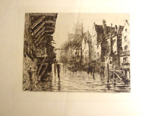 Ernest GEORGE (1839-1922) EAU FORTE ORIGINALE DORDRECHT HOLLANDE IMPRESSIONNISME