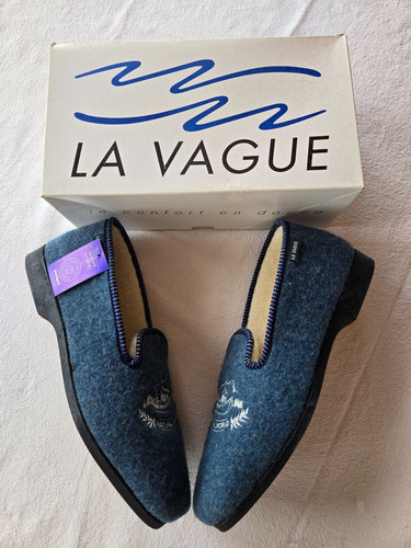 Chaussons charentaises bleus - chaussons/charentaises,