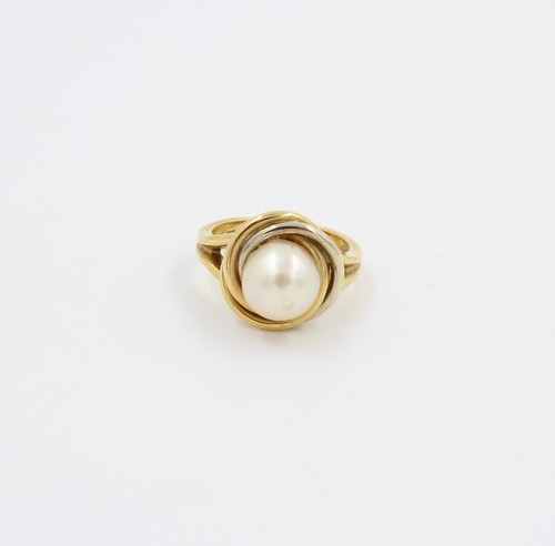 Bague jaune avec perle - avec,