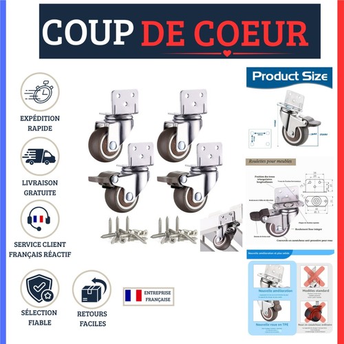 Lot roulettes pivotantes - 4,
