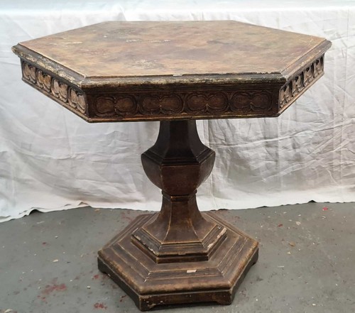 Table exagonale bois frise - bois.,