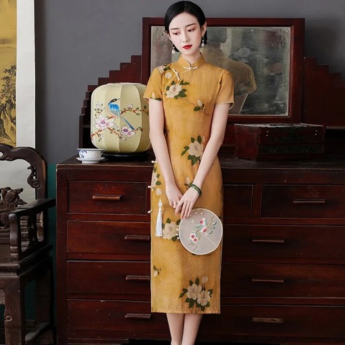 Robe cheongsam florale pour - robe,