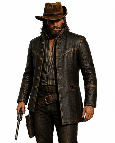 Manteau western cuir - manteau, en