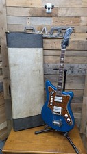 Eko 500/V4 Vintage Italian Electric Guitar Blue Sparkle w/ OHSC, Pro Refret