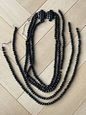 Antique necklace necklace necklace in black glass beads - circa 1900 for RESTORATION