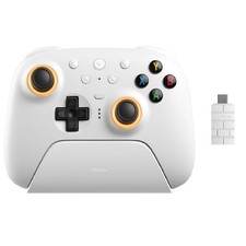 8BitDo Ultimate 2 Bluetooth Controller with Hall Effects + Charging Dock - White