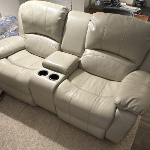 Faux leather beige reclining - leather,