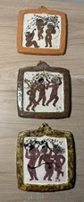 Ceramic wall panel sign J. Patzull (Germany) decorative art (3 pieces)