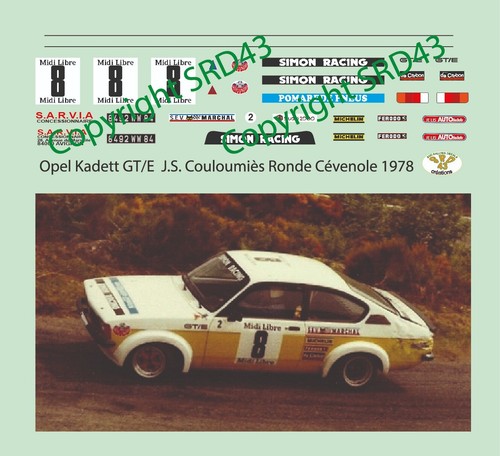 Decals opel kadett - decals, gt/e