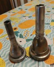 Vintage Pair of Trumpet Tuba Musical Instrument Mouthpieces Olds