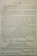 THOMAS DES CHESNES Chateau Bois Joly Mortagne FAIRE PART Cordoue Daigremont 1904