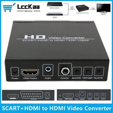 Convertisseur SCART HDMI vers HDMI 1080P Adaptateur Vidéo Péritel avec Alimentat