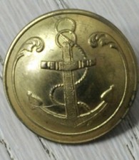 ANTIQUE TW&W Paris Navy BUTTON