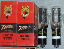 RARE NOS NIB PAIR ZENITH 5Z3 ( 274A) TUBES SQUARE GETTER W/ ADAPTER 5U4G VT-244