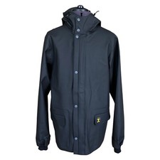 Glentex Guy Cotten Waterproof Coat Black Hood Full Zip Fisherman Men's XL BNWOT