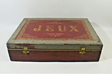 ANCIENNE BOITE DE JEUX, années 20,   jeu d'assaut, dadas, nain jaune, oie, dames