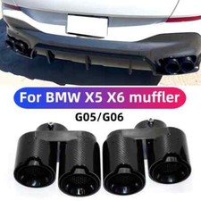 For BMW X5 X6 G05 G06 Carbon Fiber Tailpipe Exhaust Pipe 2020-2024 