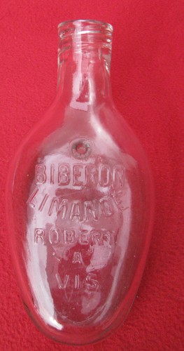 Biberon ancien verre limande - biberon,