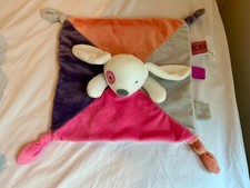 doudou plat lapin gris rose