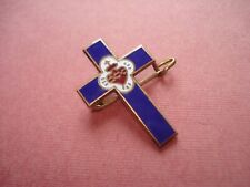 Sacred Heart of Jesus Insignia Enameled Cross Brooch