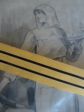 MILITARY TRIMMINGS BRAID GOLD/BLACK 28MM sold by the meter NEW