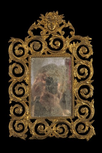 Ancien miroir bronze vers - en, bronze,