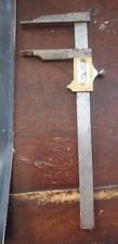 ANTIQUE STEEL AND BRASS CALIPER FOOT WITH CASE NICE QUALITY GOOD CONDITION