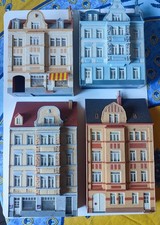 4 MAISONS IMMEUBLES BAS RELIEF