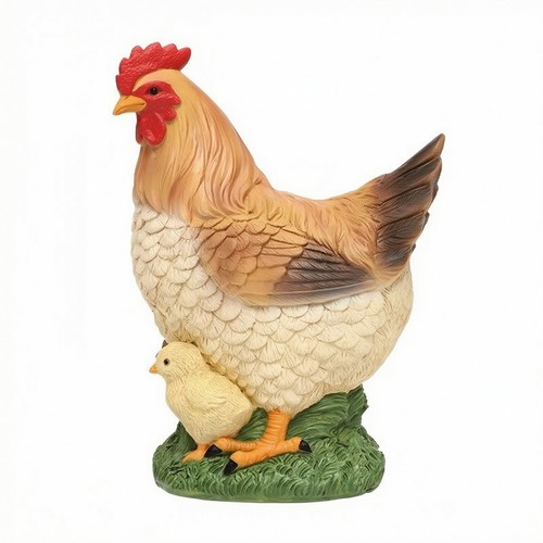Statuette poule avec - poule,