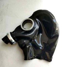Latex Hoods Full Coverage Closed Head Cover With Gas Mask Respirator Back Zipper