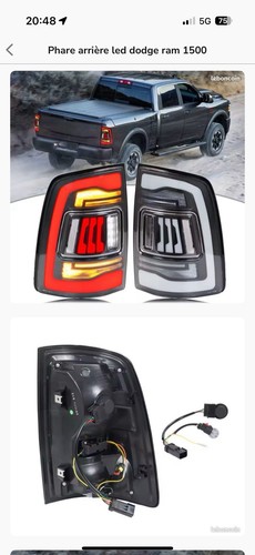 Phare led arrière dodge - arrière, ram