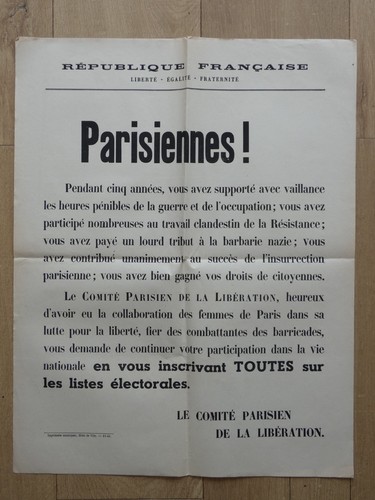 Affiche ancienne 1944 guerre - affiche,