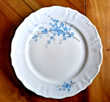 Lot 6 Assiettes Plates Vintage en Porcelaine WINTERLING Bavaria MYOSOTIS bleu