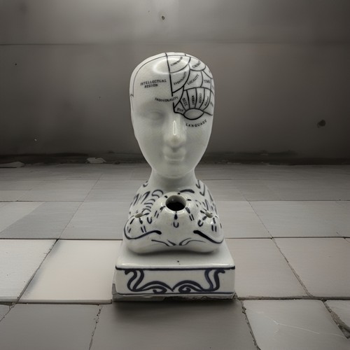 Pottery phrenology cracked - phrenology,