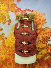 Superdry red cotton nylon padded Vest Gilet. UK women's size Small