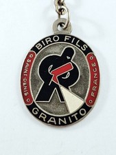 KEYCHAIN - BIRO FILS - GRANITO fire extinguishers - Saint-Denis, enamelled metal 1960s