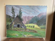 Tableau huile sur toile J.B