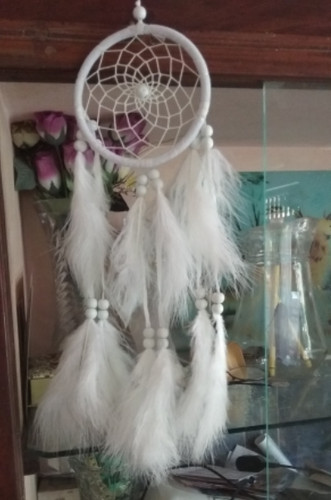 Attrape rêves plumes - attrape-rêves, blanches