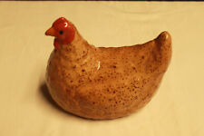 CHICKEN ceramic pottery - high 14cm - long 16cm
