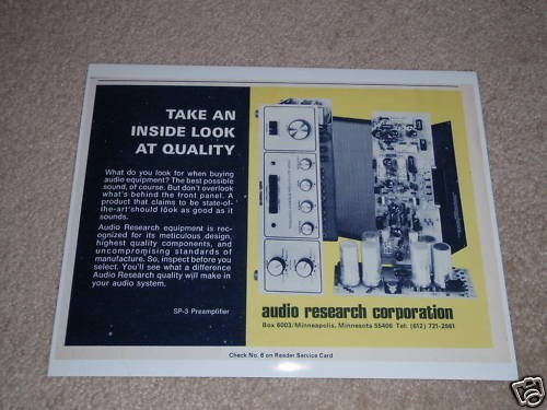Audio research préamp - research, sp-3