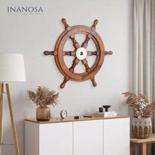 Décoration d'intérieur vintage ancien bateau laiton pirate roue nautique déco...