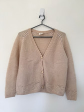 Sezane Cardigan Size Small Rose Pink Button Up Mohair Merino V Neck
