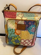 * Fossil * sac à main en toile et cuir vintage bag