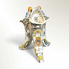 Porte-bouquets tripode en faïence – Desvres Fourmaintraux – Rouen - 1900