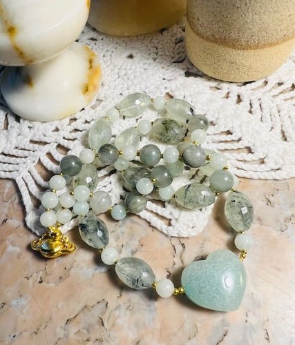 Collier perles pierre - , agate