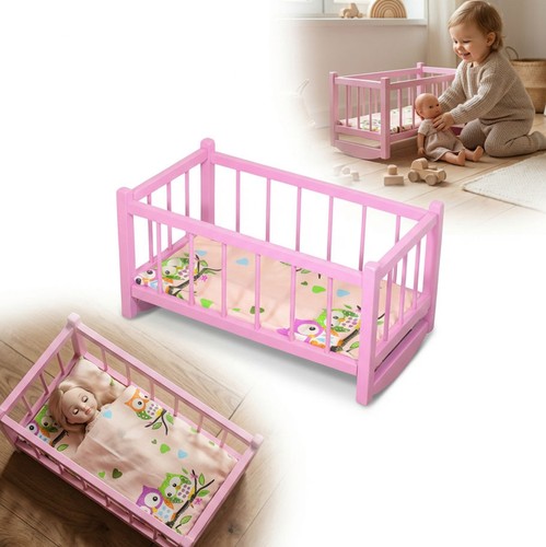 Berceau bois rose - poupée, +