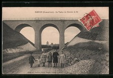 Old postcard Bleury, Le Viaduc du Chemin de fer 