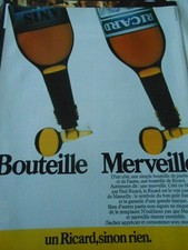 Advertising Ad 1984 A Ricard if not nothing Wonder Bottle