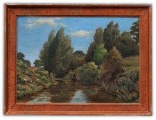Paysage Fluvial Avec Arbres